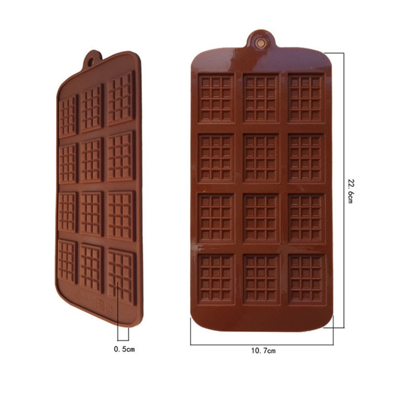 Silicone Mini Chocolate Bar Mold, 12-Cavity Reusable by HitMyNeed
