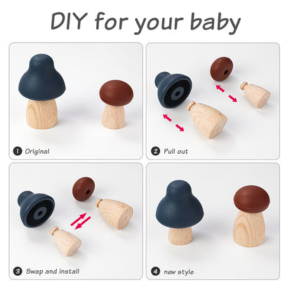 Silicone Mushroom Teething Toys Set (12 Pieces) by HitMyNeed