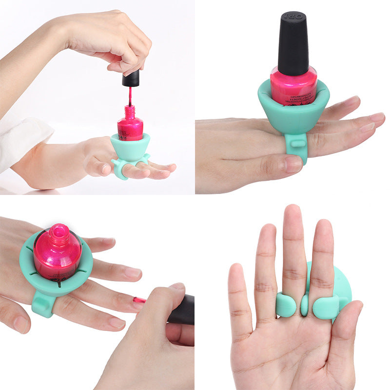 Silicone Nail Polish Holder Ring for Easy Application by HitMyNeed