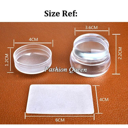 Silicone Nail Stamper and Scraper Set with Protective Cap by HitMyNeed