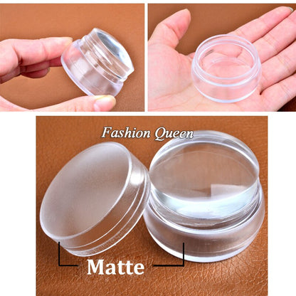 Silicone Nail Stamper and Scraper Set with Protective Cap by HitMyNeed