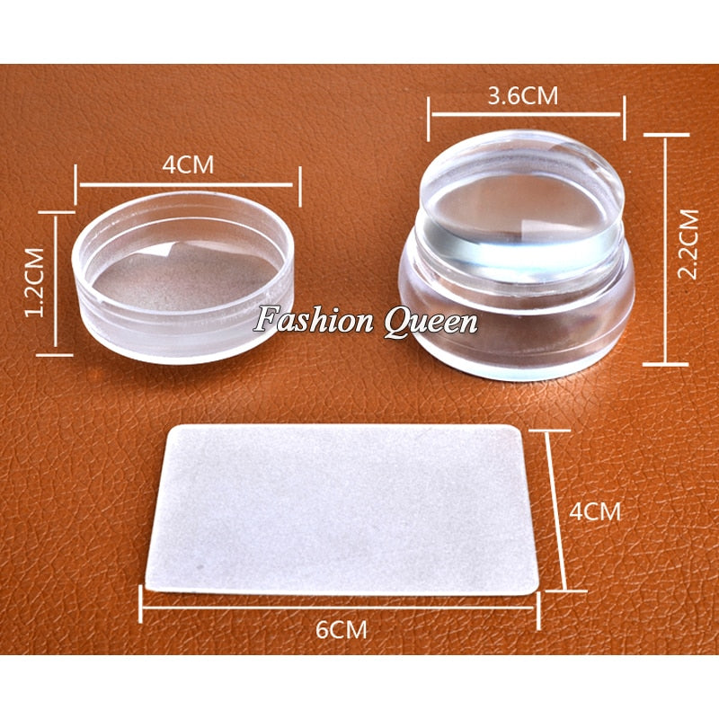 Silicone Nail Stamper and Scraper Set with Protective Cap by HitMyNeed