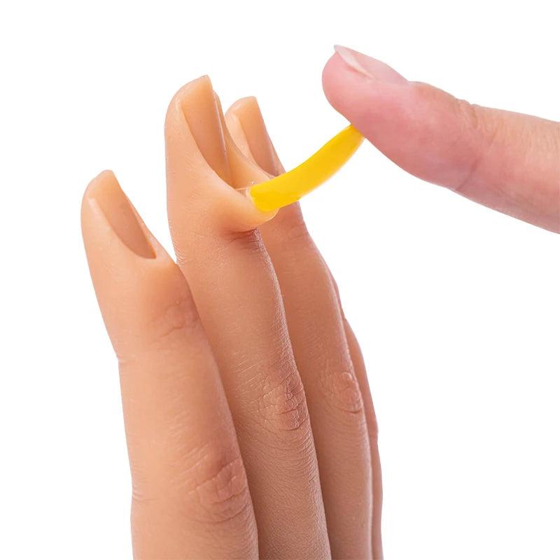 Silicone Nail Training Hand with Stand for Practice by HitMyNeed