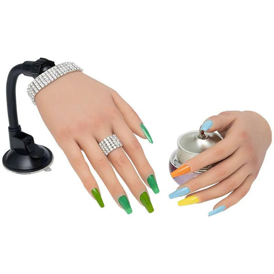 Silicone Nail Training Hand with Stand for Practice left-hand by HitMyNeed