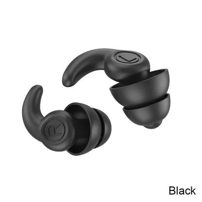 Silicone Noise-Reducing Waterproof Swimming Earplugs 2-layers-black by HitMyNeed