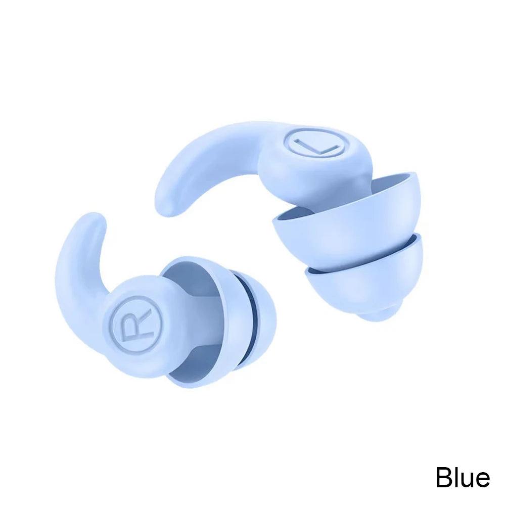 Silicone Noise-Reducing Waterproof Swimming Earplugs 2-layers-blue by HitMyNeed