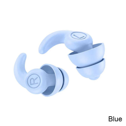 Silicone Noise-Reducing Waterproof Swimming Earplugs 2-layers-blue by HitMyNeed