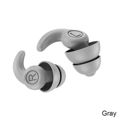 Silicone Noise-Reducing Waterproof Swimming Earplugs 2-layers-gray by HitMyNeed