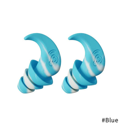 Silicone Noise-Reducing Waterproof Swimming Earplugs 3-layers-blue by HitMyNeed