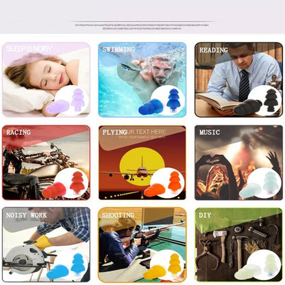 Silicone Noise Reduction Earplugs for Sleep & Travel by HitMyNeed