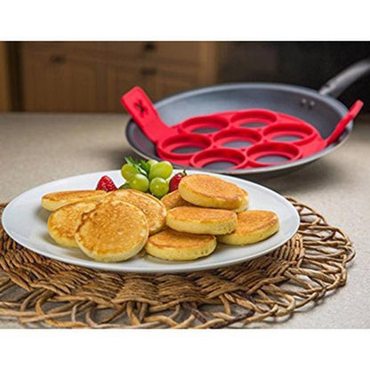 Silicone Non-Stick Pancake Mold with Easy Flip Grips by HitMyNeed