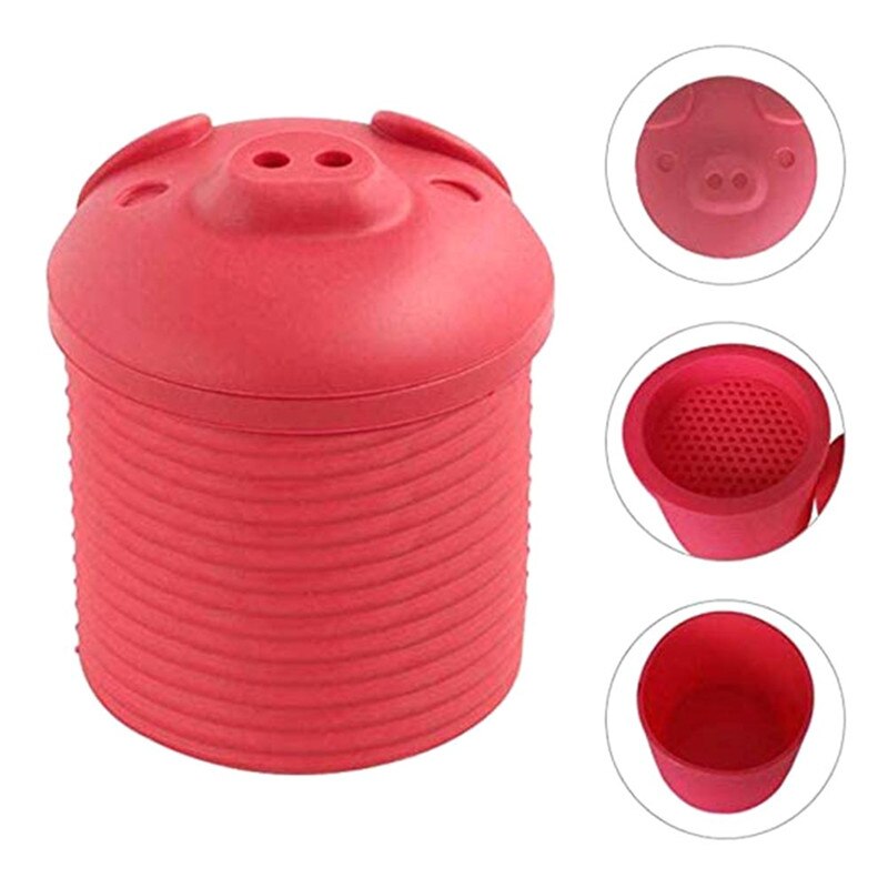 Silicone Pig Bacon Grease Container with Filter by HitMyNeed
