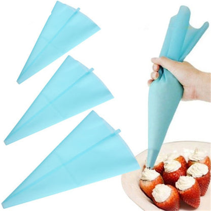 Silicone Piping Bag Icing Dispenser Set (8 Pack) by HitMyNeed