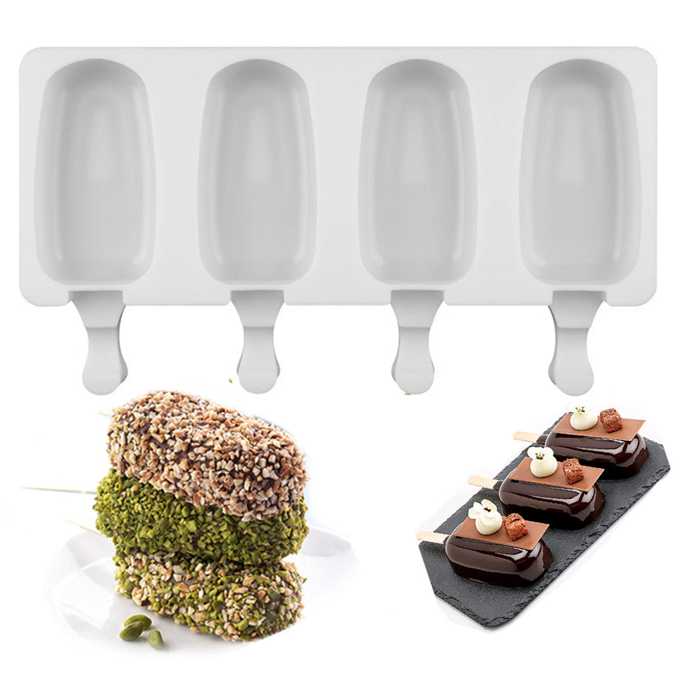 Silicone Popsicle Mold Ice Maker - 4 Cavity by HitMyNeed