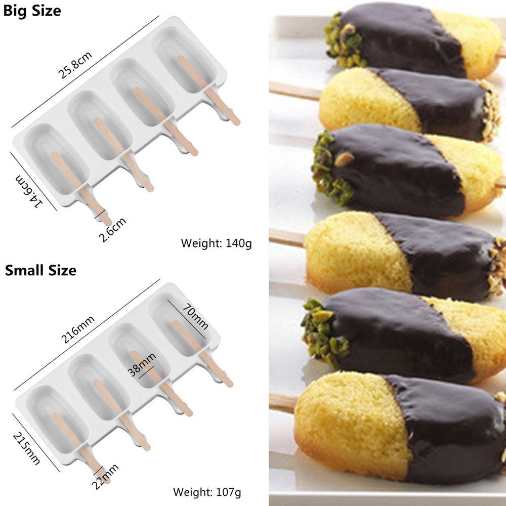 Silicone Popsicle Mold Ice Maker - 4 Cavity by HitMyNeed