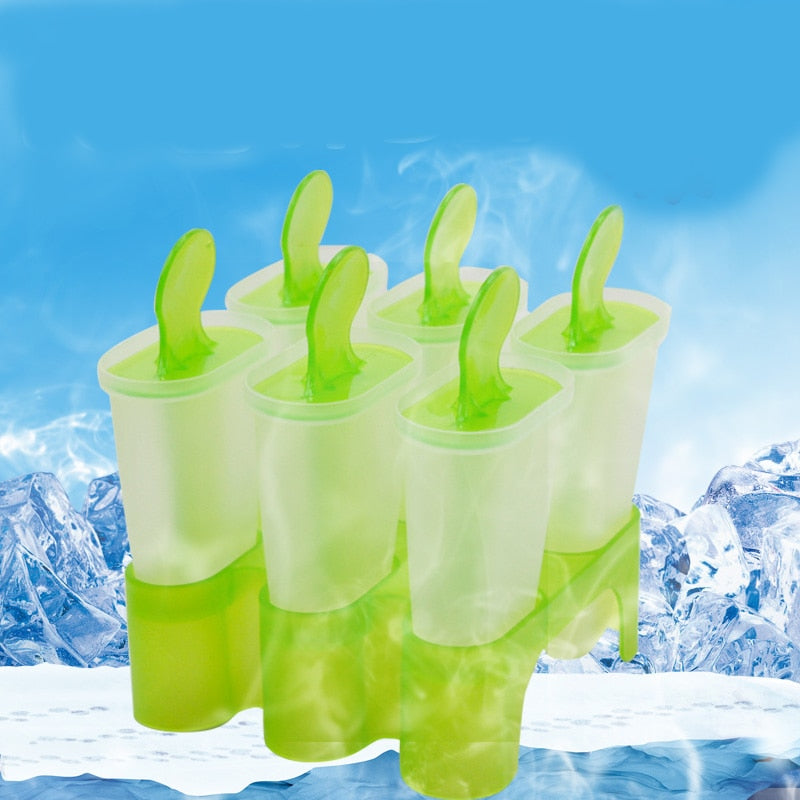 Silicone Popsicle Mold Set with Tray (6-Cavity) by HitMyNeed