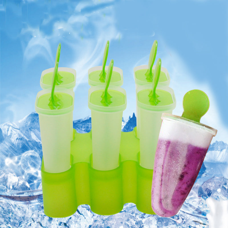 Silicone Popsicle Mold Set with Tray (6-Cavity) by HitMyNeed
