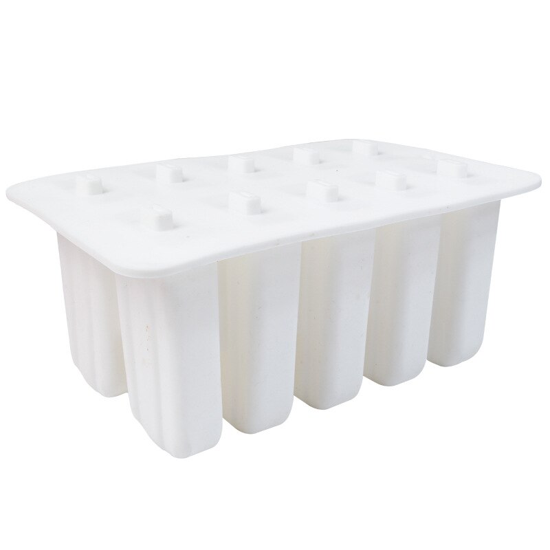Silicone Popsicle Tray with Lid, 4 or 10 Cavities 10-cavity-white by HitMyNeed