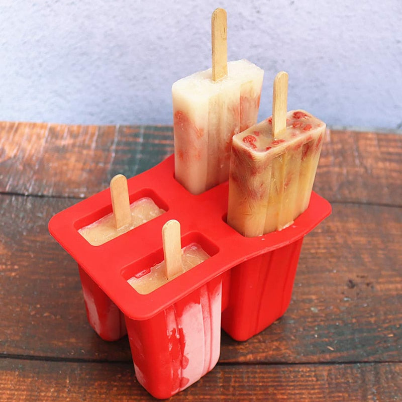 Silicone Popsicle Tray with Lid, 4 or 10 Cavities by HitMyNeed