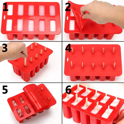 Silicone Popsicle Tray with Lid, 4 or 10 Cavities by HitMyNeed