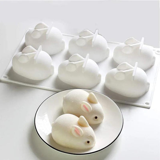 Silicone Rabbit Mold 6-Cavity for Cake, Chocolate & DIY by HitMyNeed