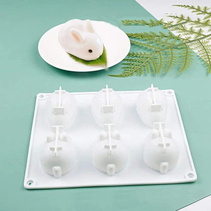 Silicone Rabbit Mold 6-Cavity for Cake, Chocolate & DIY by HitMyNeed