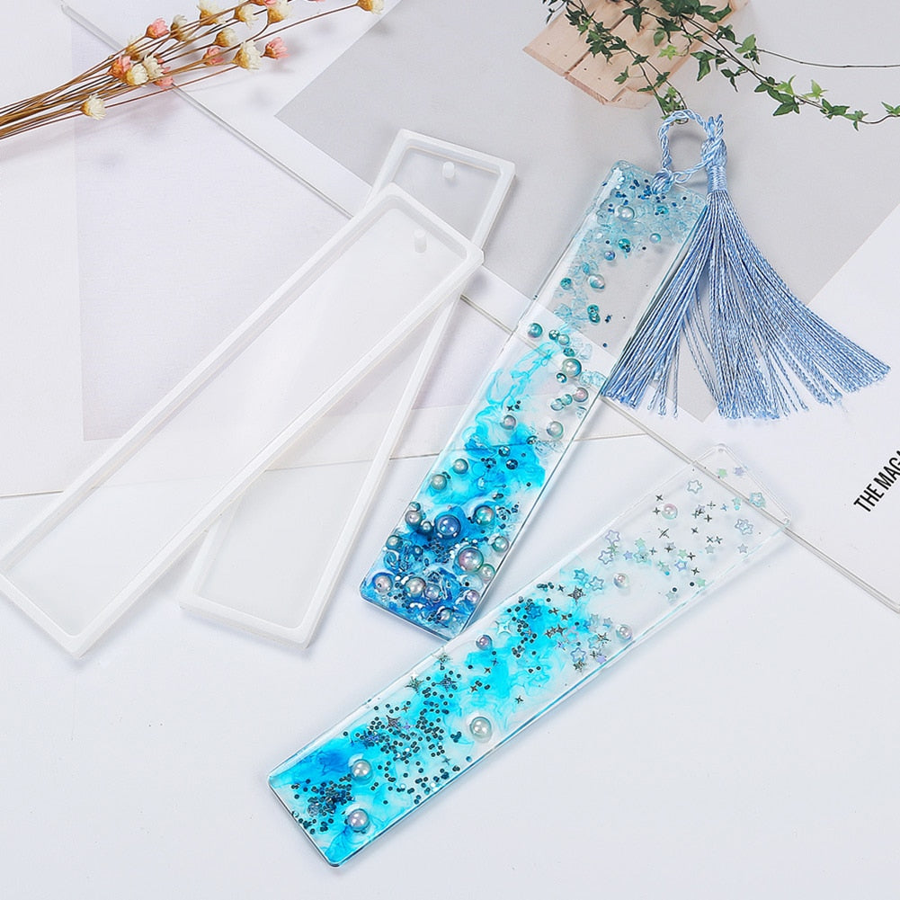 Silicone Resin Bookmark Mold with Tassel Hole by HitMyNeed