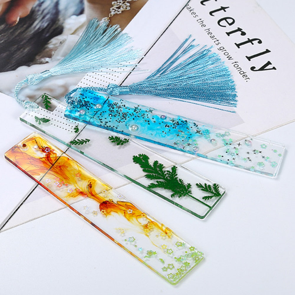Silicone Resin Bookmark Mold with Tassel Hole by HitMyNeed