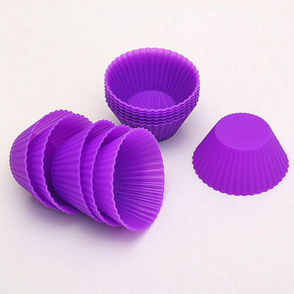 Silicone Reusable Cupcake Molds, 12-Pack by HitMyNeed