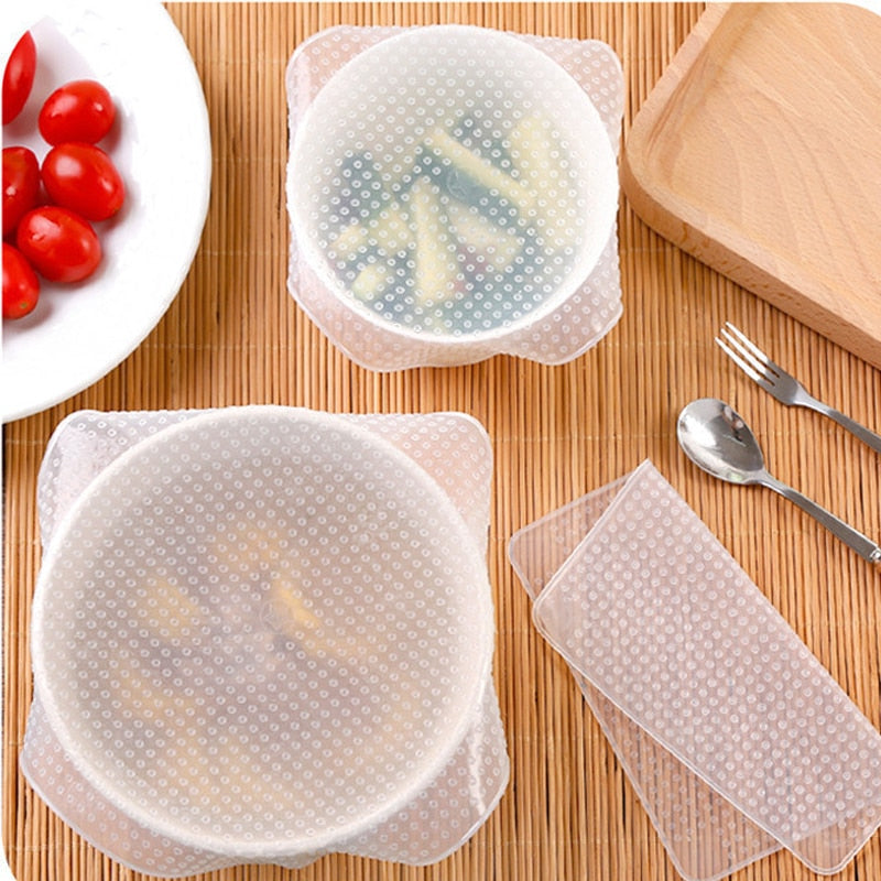 Silicone Reusable Food Wrap 4-Piece Set by HitMyNeed