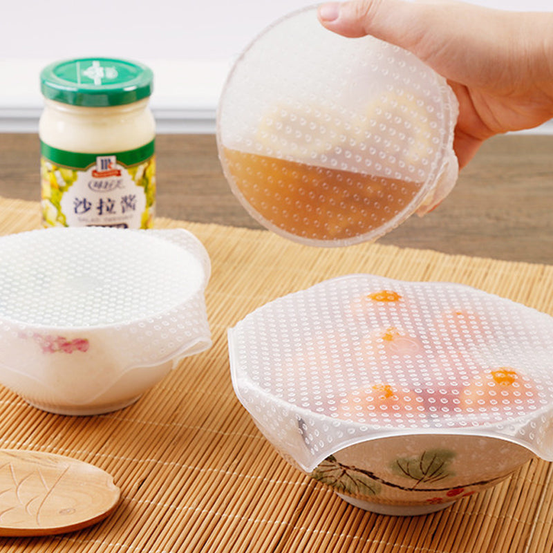 Silicone Reusable Food Wrap 4-Piece Set by HitMyNeed