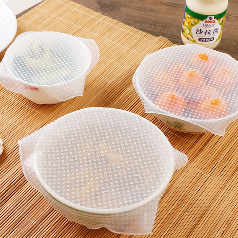 Silicone Reusable Food Wrap 4-Piece Set by HitMyNeed