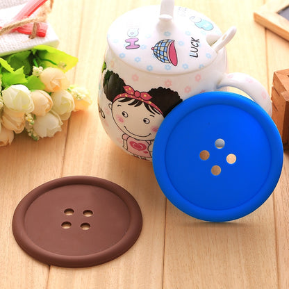 Silicone Round Button Coasters Set (5 Pack) by HitMyNeed
