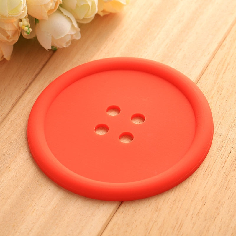 Silicone Round Button Coasters Set (5 Pack) by HitMyNeed