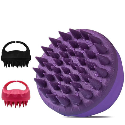 Silicone Scalp Scrubber Shampoo Brush with Handle by HitMyNeed