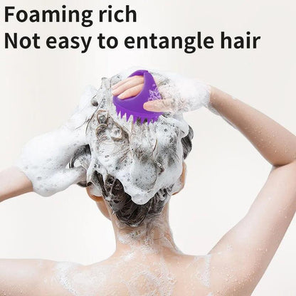 Silicone Scalp Scrubber Shampoo Brush with Handle by HitMyNeed