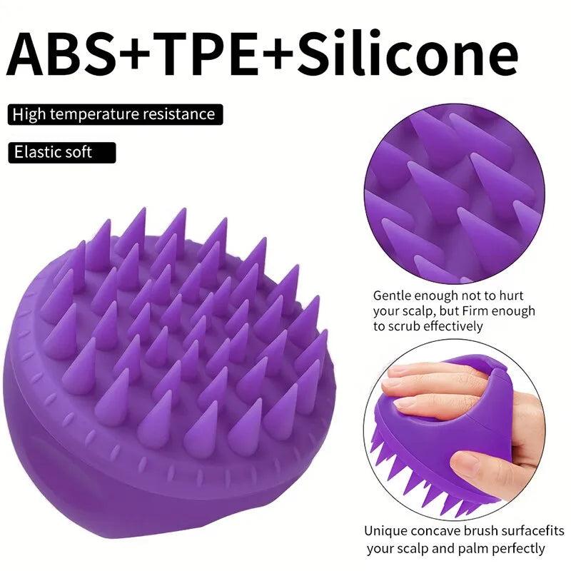 Silicone Scalp Scrubber Shampoo Brush with Handle by HitMyNeed