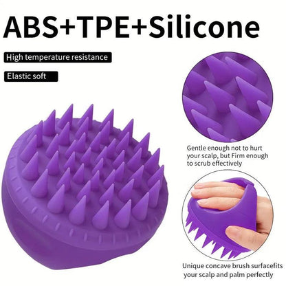 Silicone Scalp Scrubber Shampoo Brush with Handle by HitMyNeed