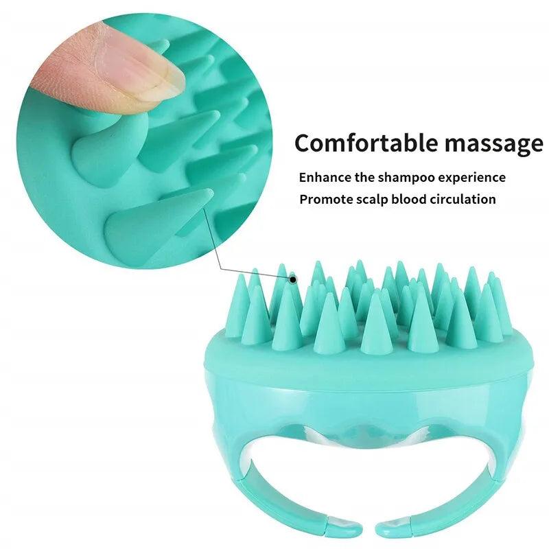 Silicone Scalp Scrubber Shampoo Brush with Handle by HitMyNeed