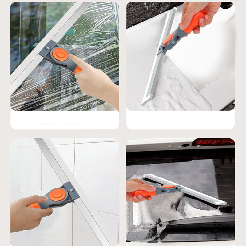 Silicone Scraper Broom & Glass Wiper with Long Handle by HitMyNeed
