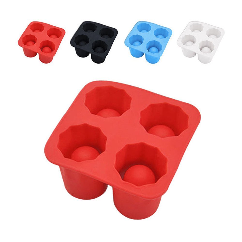 Silicone Shot Glass Ice Tray Mold - 4-Cavity by HitMyNeed
