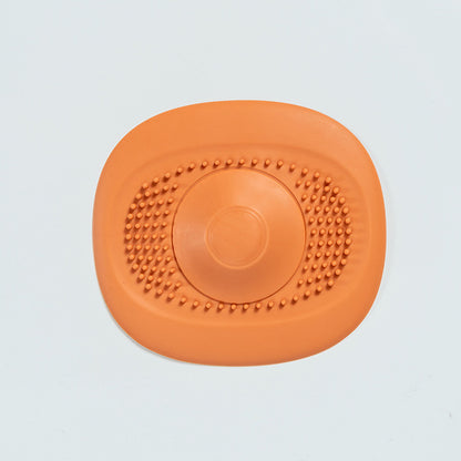Silicone Sink Plug & Drain Hair Catcher Set orange by HitMyNeed