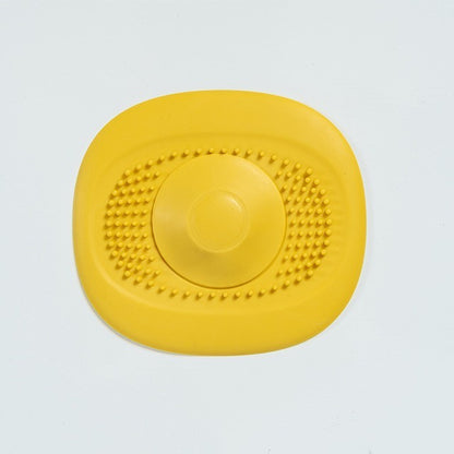 Silicone Sink Plug & Drain Hair Catcher Set yellow by HitMyNeed
