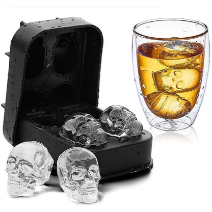Silicone Skull Ice Mold Tray for 3D Ice Cubes by HitMyNeed