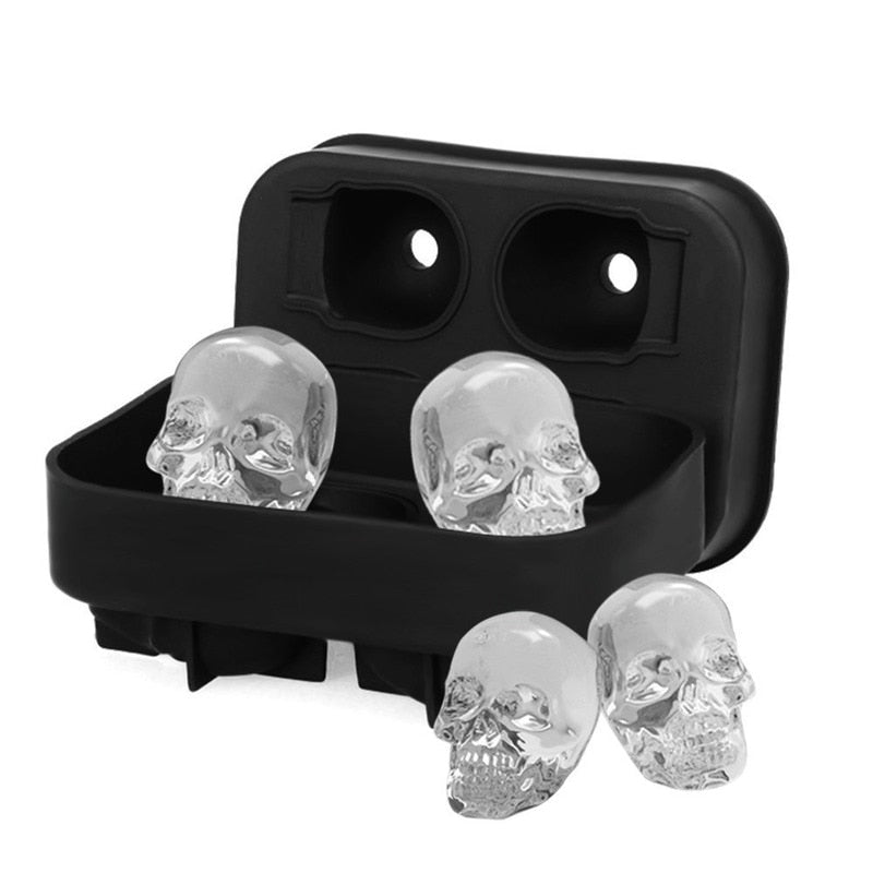 Silicone Skull Ice Mold Tray for 3D Ice Cubes by HitMyNeed