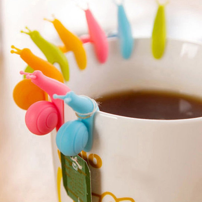Silicone Snail Tea Bag Holders Set of 5 by HitMyNeed