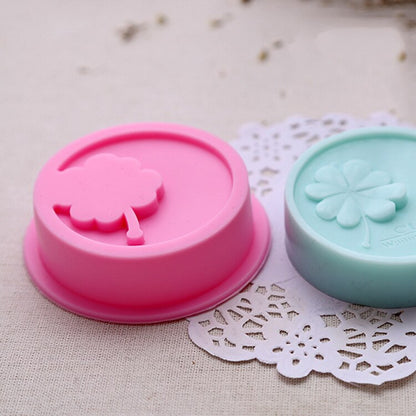 Silicone Soap and Candle Mold Round Clover Shape by HitMyNeed
