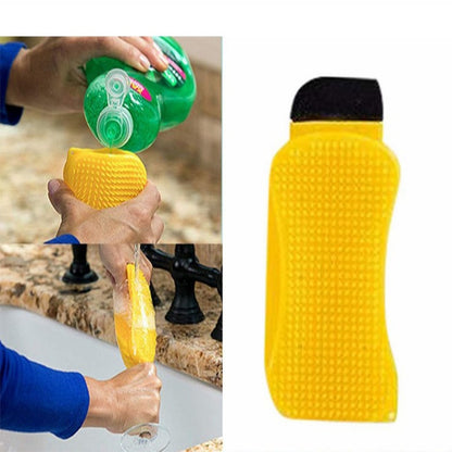 Silicone Sponge Kitchen Scrubber with Soap Dispenser by HitMyNeed