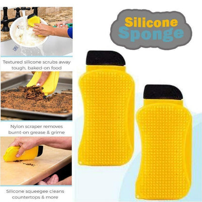 Silicone Sponge Kitchen Scrubber with Soap Dispenser by HitMyNeed