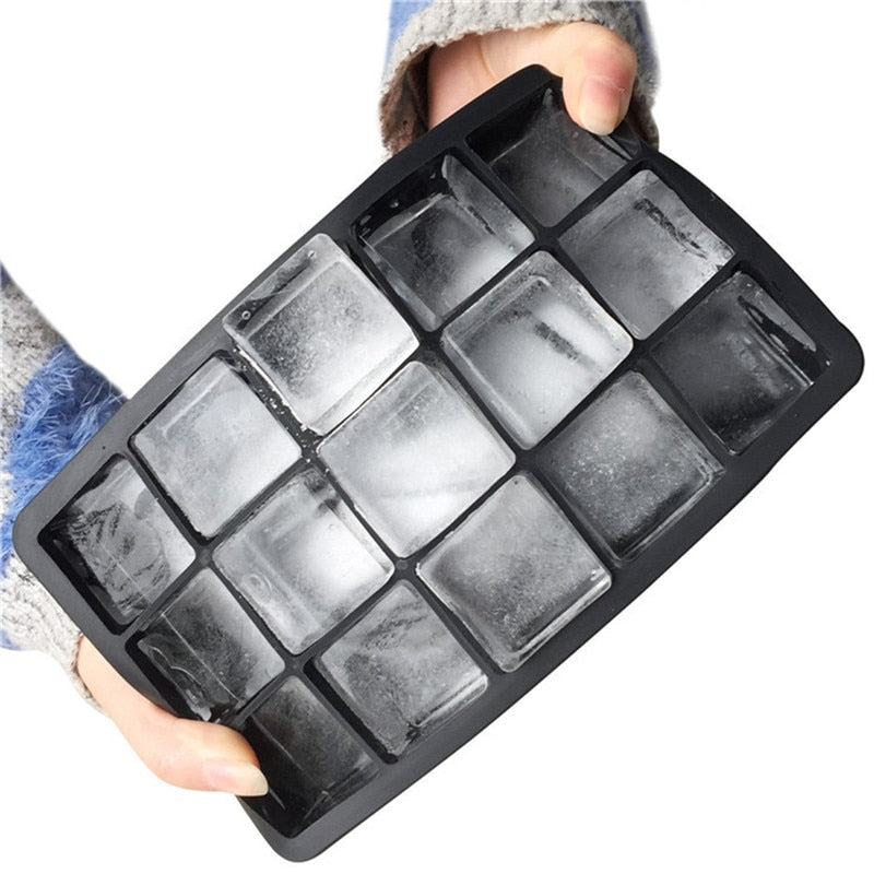 Silicone Square Ice Cube Tray Mold, 15 Cavities by HitMyNeed
